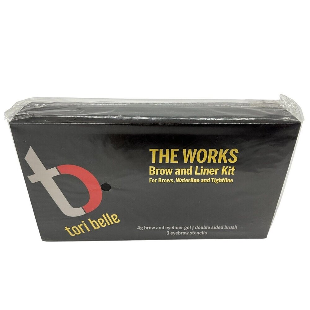 Tori Belle THE WORKS Brow and Liner Kit New in Sealed Box Black